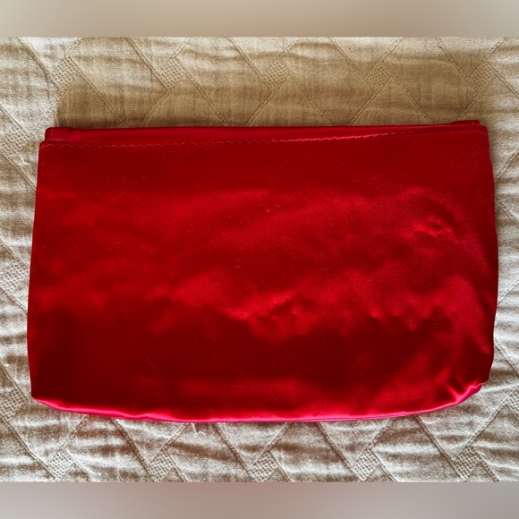Bright Red Vintage Satin Clutch - Picture 2 of 5